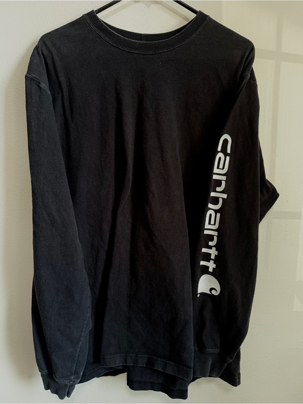 Carhartt Black Long Sleeve Crewneck with White Sleeve Logo
